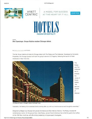 Hotels Magazine Article Cover